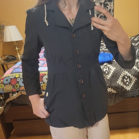 Navy blue cotton spring/fall jacket - Picture 3 of 6